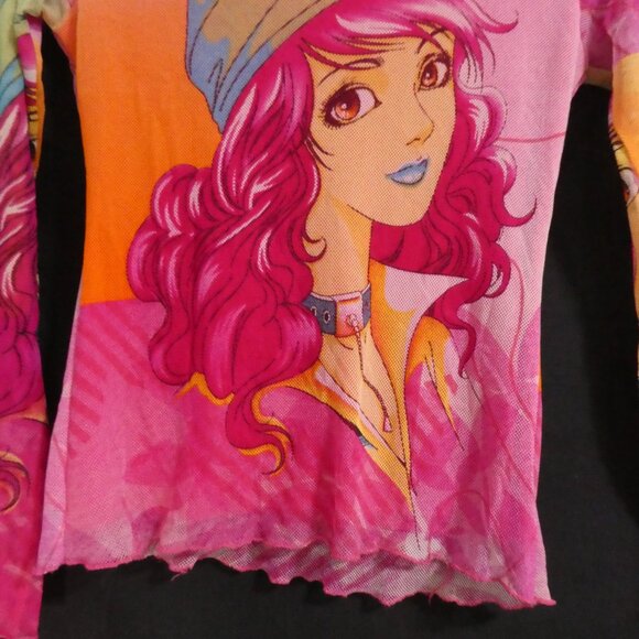 Girls Colorful Lined Vibrant Graphic Shirt | m - l | Pristine Condition - Picture 15 of 16